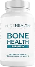 PUREHEALTH RESEARCH Bone Health Formula Calcium & Magnesium Supplement - with Iron, Zinc, Copper, Vitamin D, C, K2 & More - Bone & Joints Vitamins for Women & Men, 150 Capsules