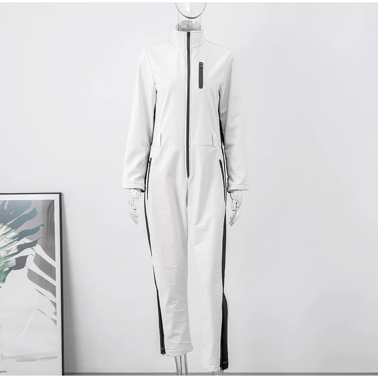 HEONSATI Vestiti da Neve Due Pezzi Cappotti con Cappuccio Pellicia + Pantaloni da Neve Completi Snowsuit Curvy Tute Donna Set di Snowboard Leggero Set Intera Neve 2 Pezzi Moda Tuta da Neve Donna