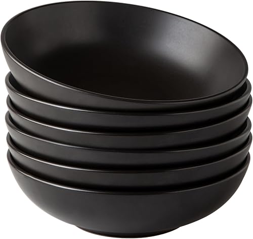 Miniatura 8 de AmorArc Juego de 4 cuencos grandes para pasta de 8.75 pulgadas, 42 onzas de profundidad, cuencos anchos para pasta, ensalada, fruta, avena, sopa,