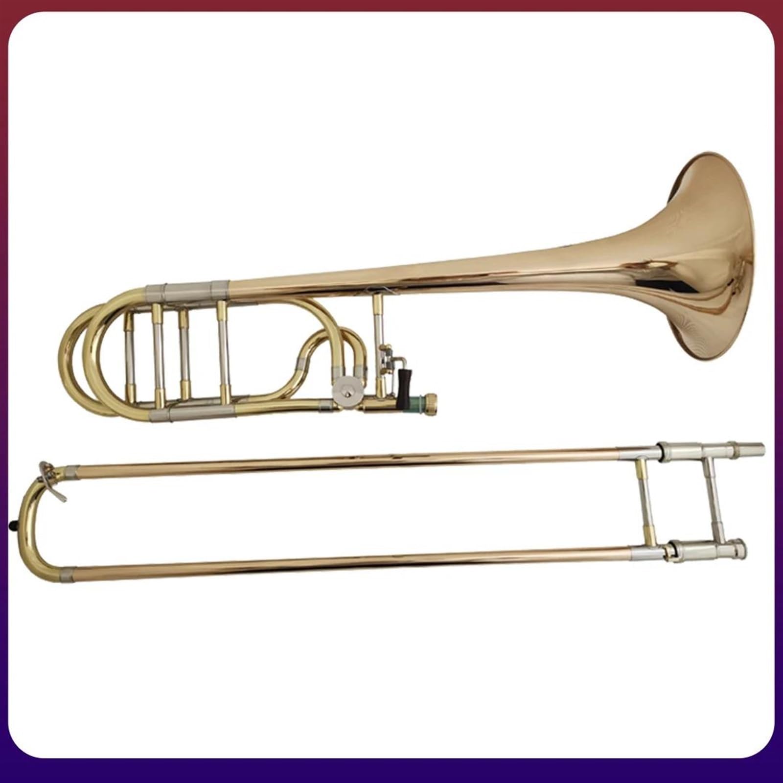 Principiantes trombón Trombones Tenores Bb/F Instrumentos Musicales Diapositivas De Latón Dorado Con Estuche Boquilla