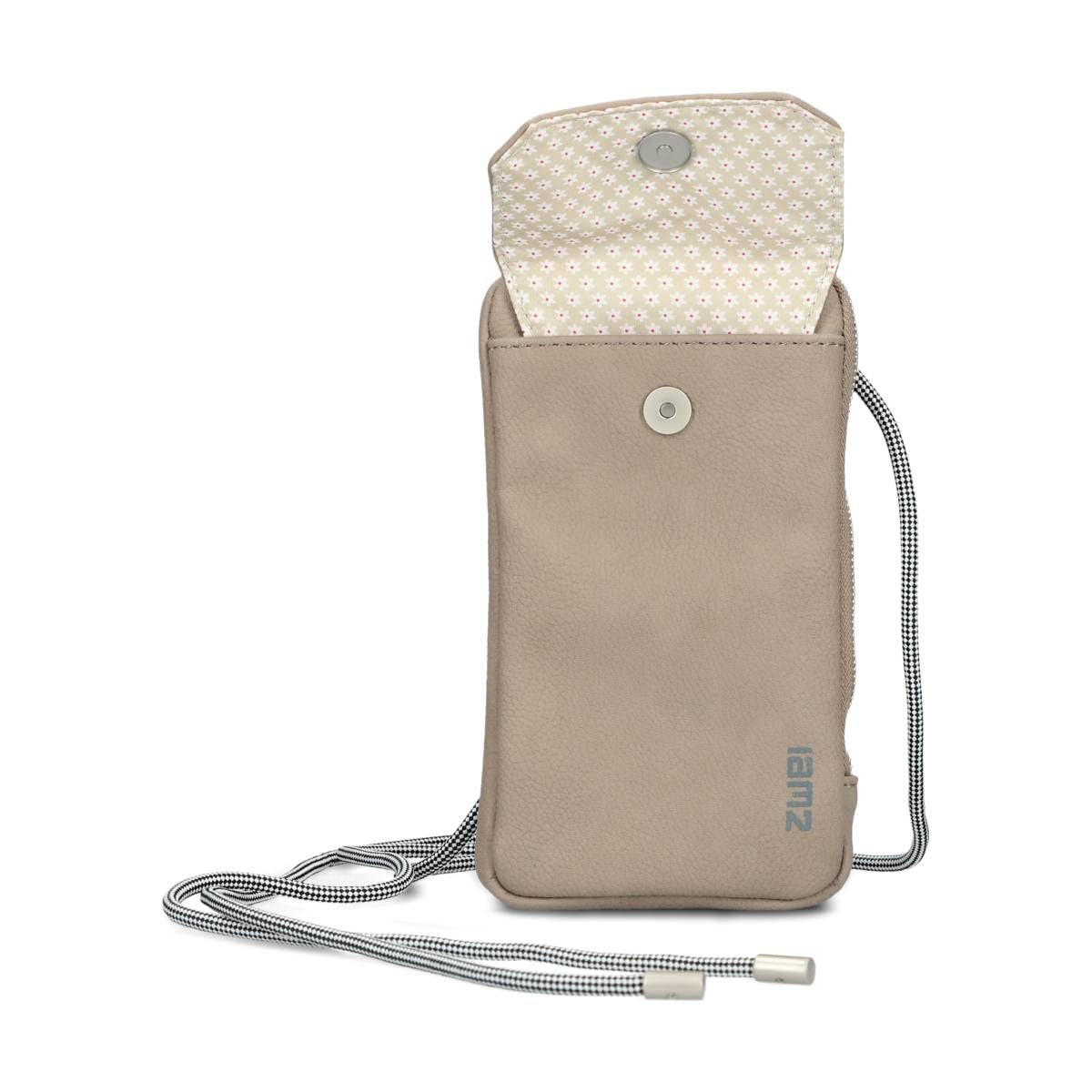 Zwei Pokrowiec na telefon komórkowy do zawieszenia MP30, etui na smartfon, 19 x 10 cm, kieszeń na monety + 4 przegródki na karty, zamek błyskawiczny na całym obwodzie, pasek z regulacją długości,