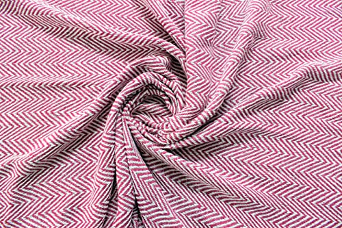 Image of Chevron 60X50 Inch Reversible Cotton Throw Blanket With Tassels| Blanket For Living Room, Sofa, Bed, Chair, Picnic & Used For Gift | Pink Wide Chevron, Size 150X125 Cm, 300 tc