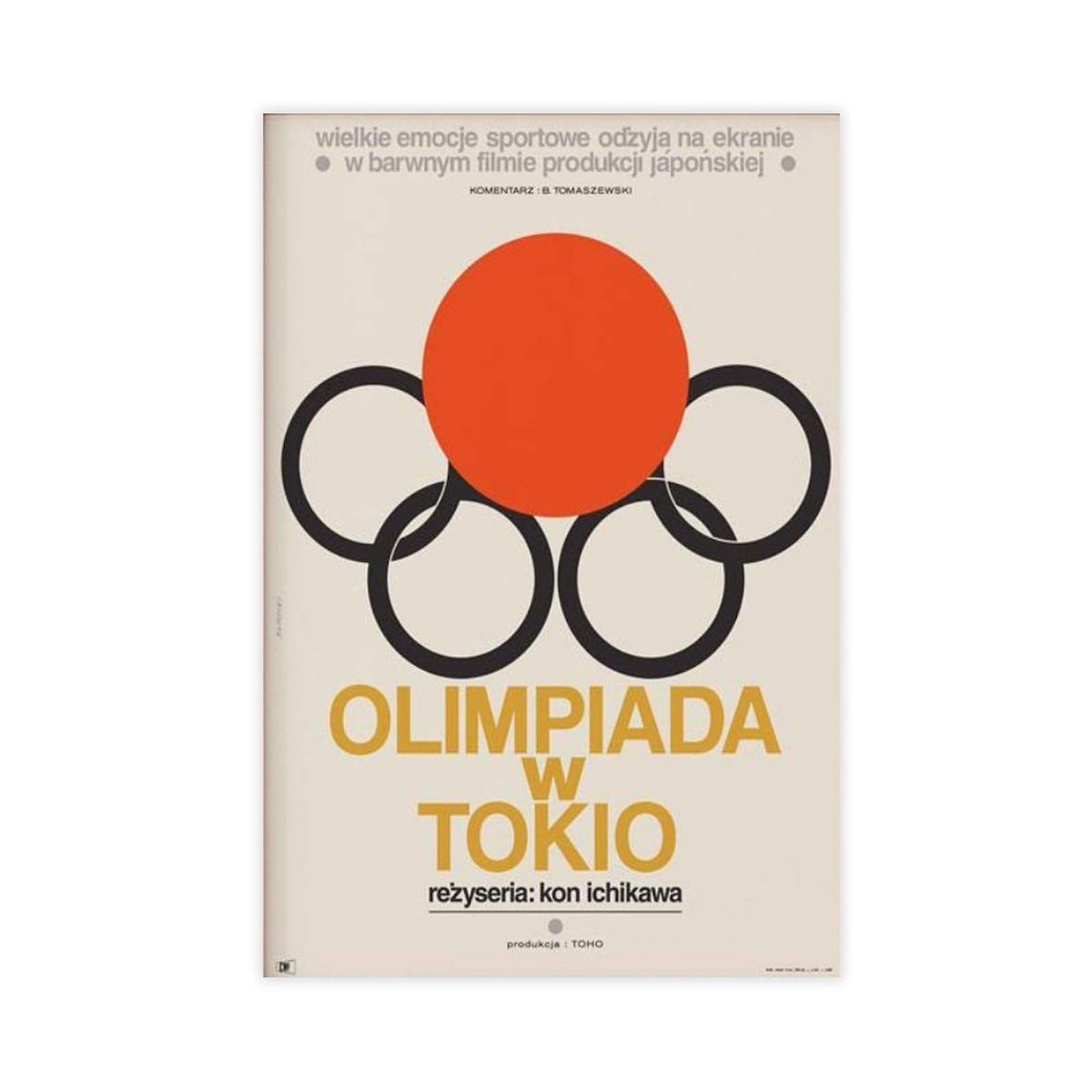 GJtyRFH Tokyo Games 1964 Polish Mid Century Modern Swiss Typography Expo Ikko Tanaka Canvas Wall Art Posters And Prints Room Aesthetic Bedroom Office Decor 12" L X 18" W