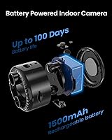 Vista 6 de Mini cámara inalámbrica 4K WiFi para interiores, cámara de niñera con visión nocturna, detección de movimiento AI, batería de larga duración