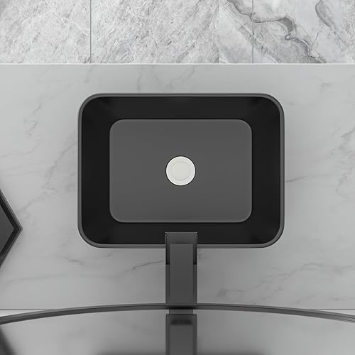 Miniatura 12 de Fregadero montado en la pared de 13 x 11 pulgadas, fregadero de pared rectangular de porcelana blanca de cerámica, lavabo artístico, orificio