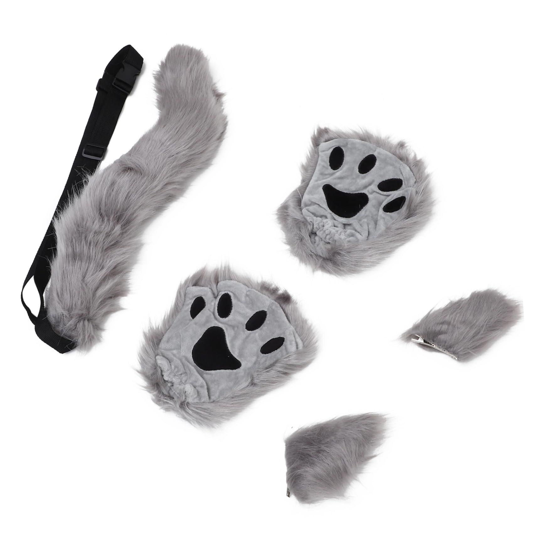 GALPADA horquilla de animales accesorios para disfraz de gato disfraz de vestido de gato disfraz halloween disfraces halloween accesorio de peluche fiesta de cosplay tela Grey