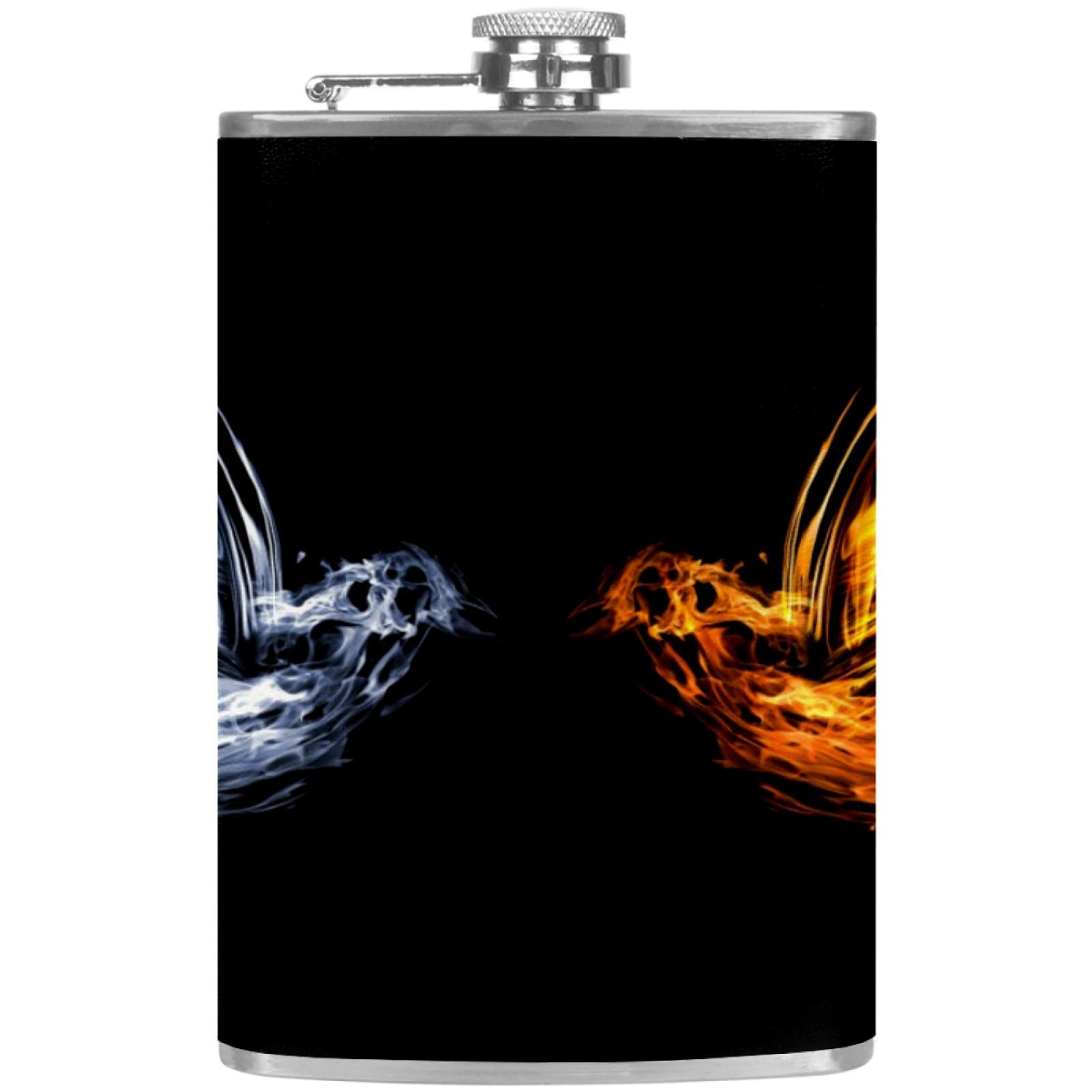 Flasque à whisky en cuir noir avec entonnoir de poche pour le camping et la randonnée