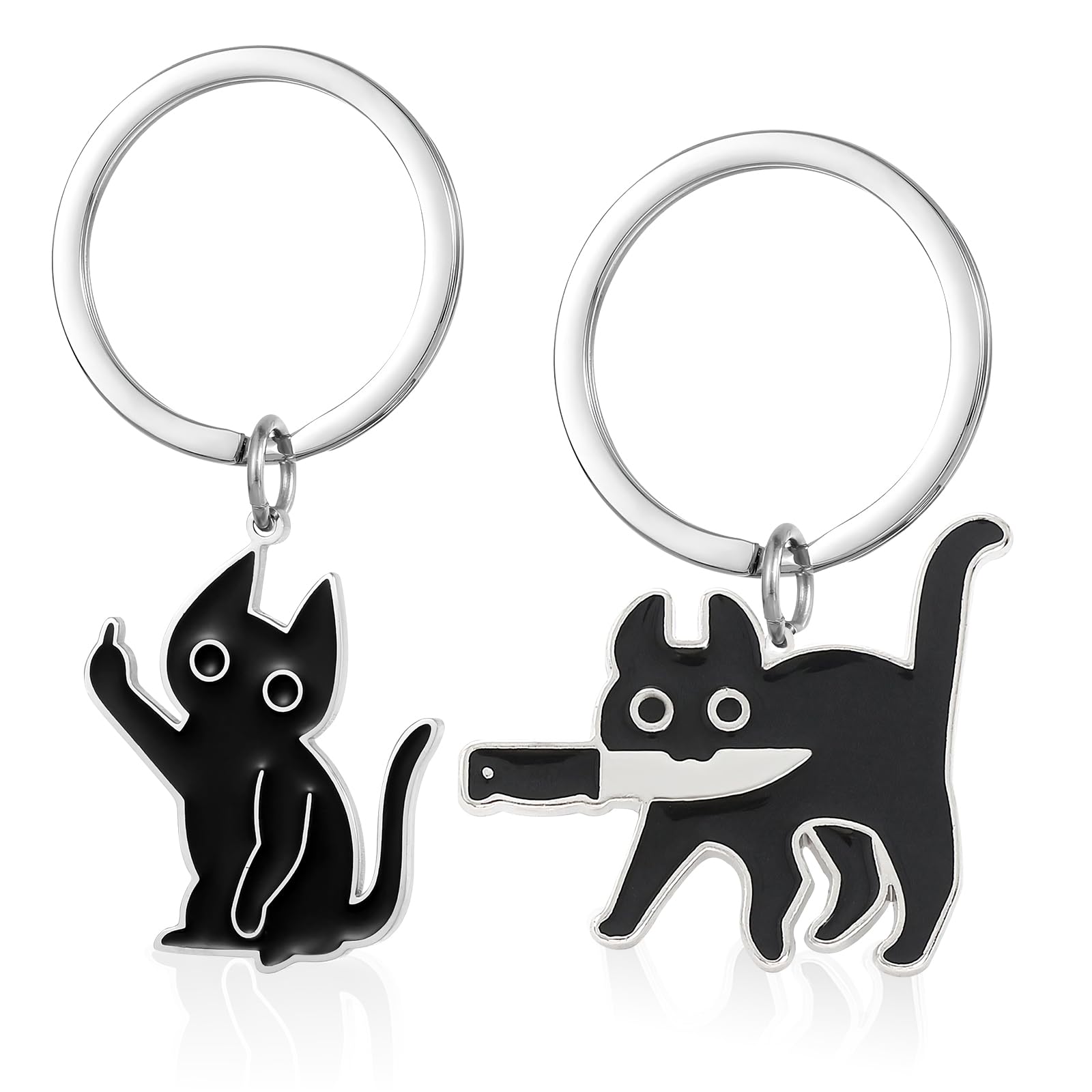Embhlitfe 7 portachiavi a forma di gatto, regalo per gli amanti dei