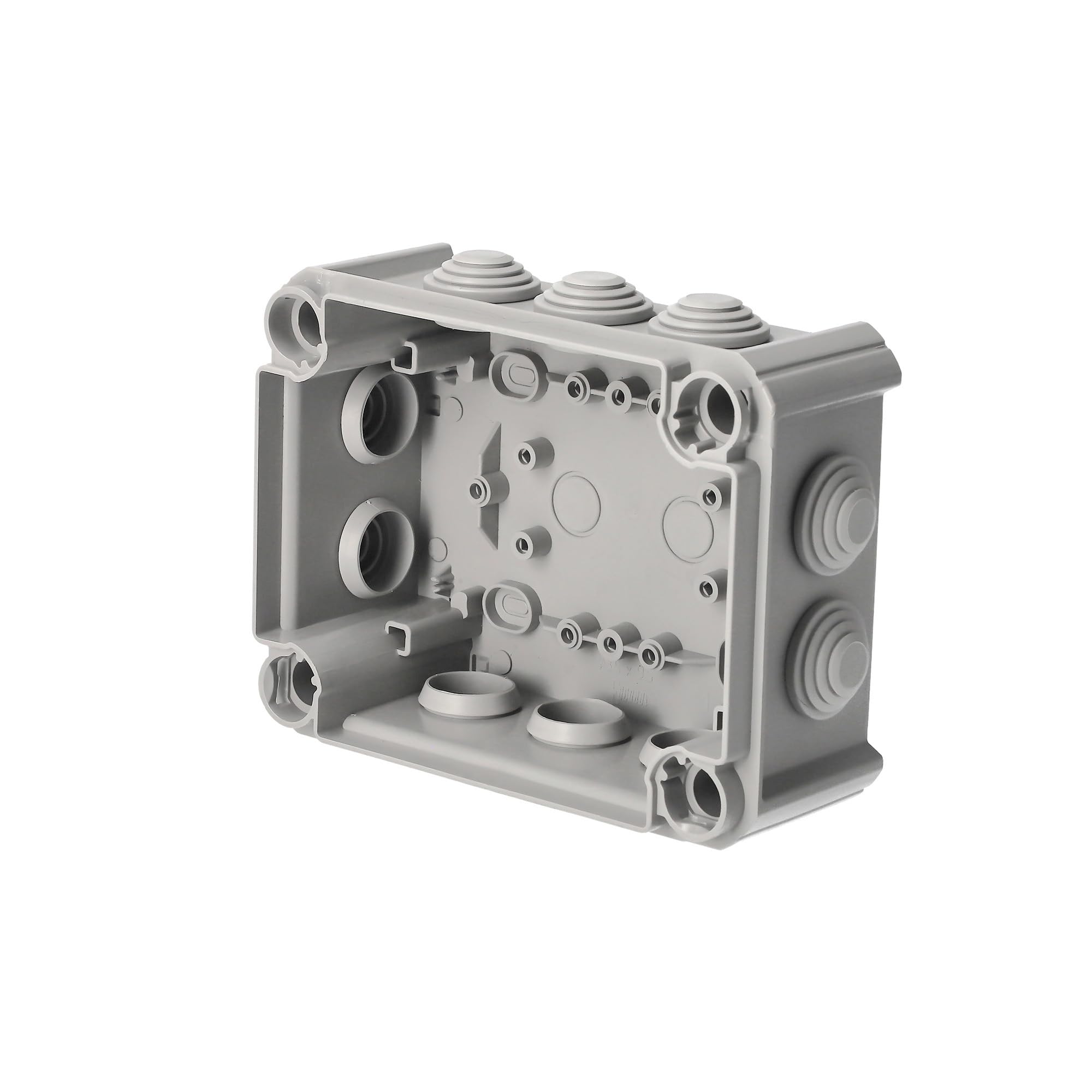EDO Set 10x Aufputz-Abzweigdose IP44 150x115x65 mm Grau – UV-beständig | Halogenfrei – Verteilerdose / Anschlussdose mit Kabeleinführungen und Schraubdeckel für Innen- und Außen