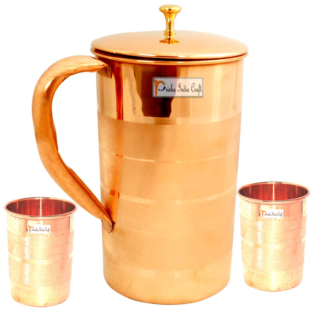 Pichet en cuivre de 1650 ml idéal pour servir l'eau fraîche lors de vos dîners