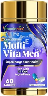 Vitaminnica Multivitamins for Men with Vitamin A & 28 Other nutrients for Overall Health & Immunity- 60 Tablets