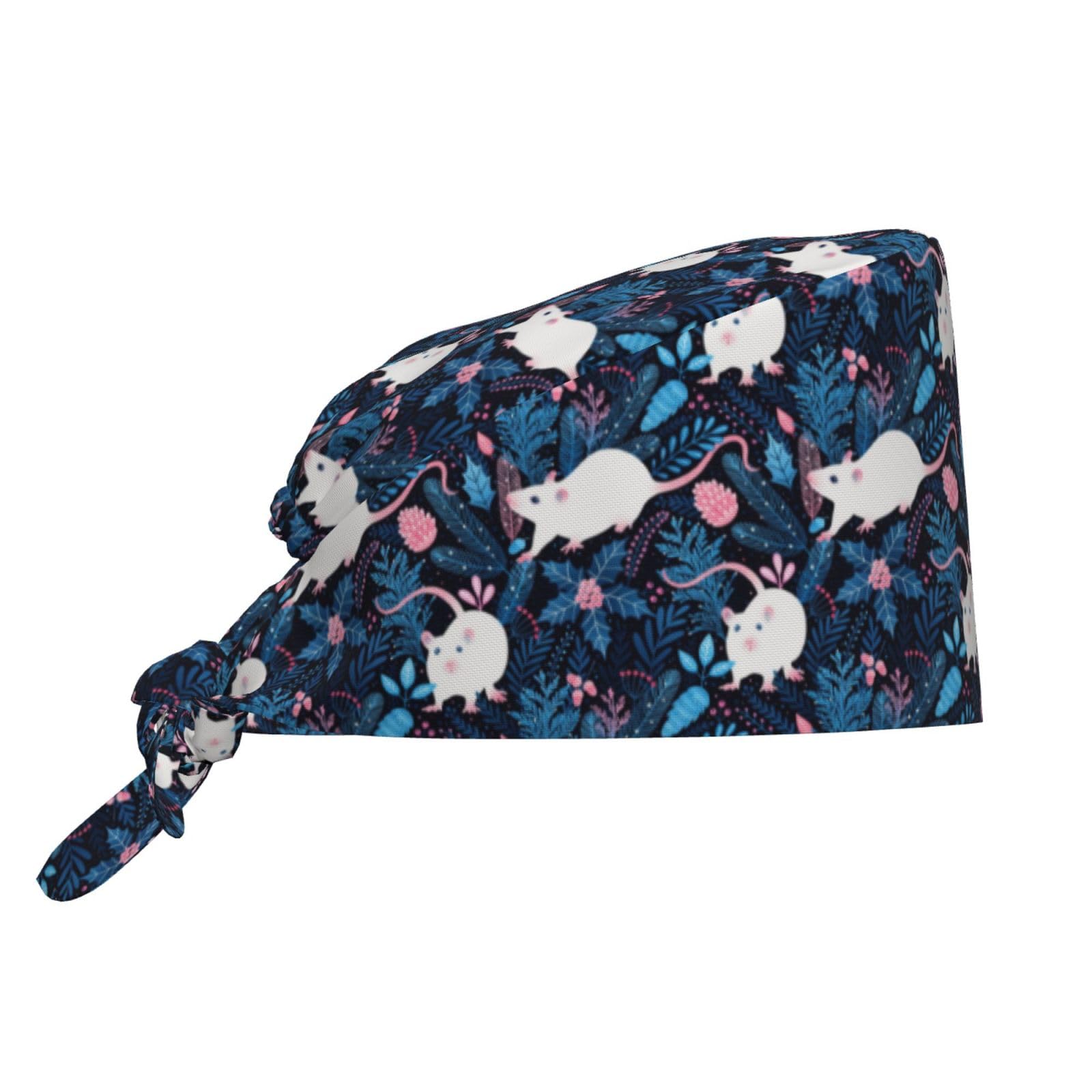 WAFICAC Rat Adjustable Working Cap with Sweatband Scrub Hats Surgical Headgear for Women/Men