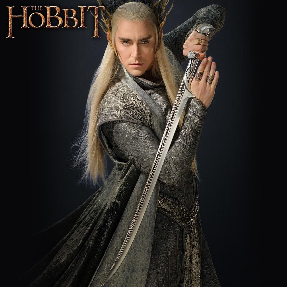 United Cutlery The Hobbit Elven King Thranduil Sword Replica | Stainless Steel Blade | Officially Licensed | Wood Wall Mount Display | Certificate of Authenticity | 41 7/8" Overall Length