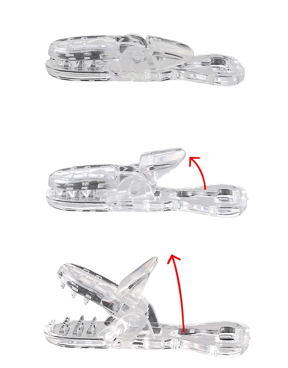 Clear Plastic Crocodile Clips (Pack of 500) T-Shaped Clips for Craft/Badge/Hanging Lantern Clips - Bulk Buy