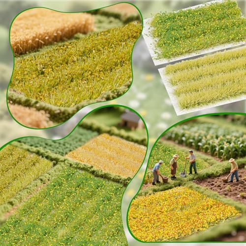 Warmtree 24 Pcs Static Grass Bushy Tufts Lowland Shrubs Model Kit Scenery Model DIY Miniature for Train Landscape Railroad Scenery Sand Military Layout Model War Gaming Terrain Diorama Supplies - Image 5