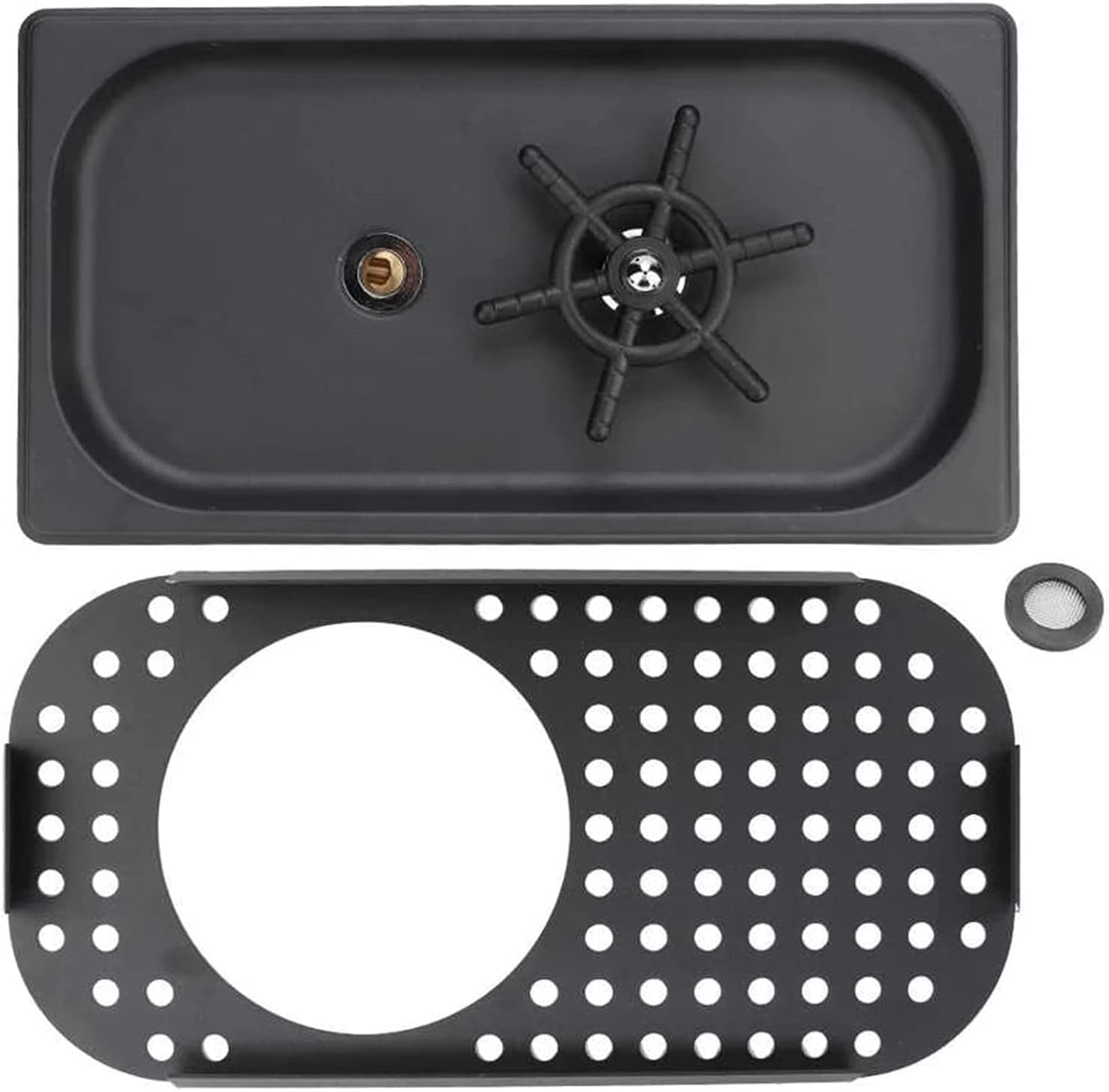 Pitcher Rinser Stainless Steel Automatic Cup Washer Cleaner Rinser w/Drain&Drip Tray for Bar Coffee Restaurant