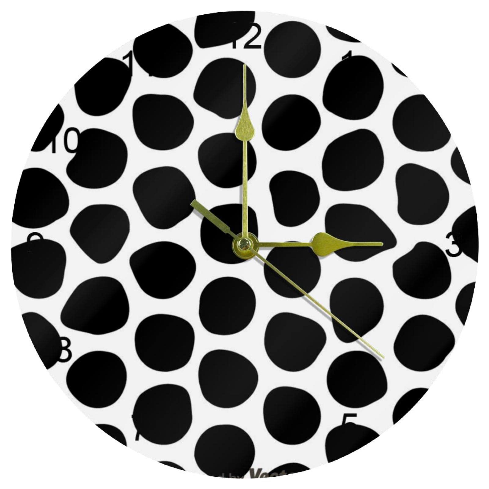 Horloge murale ronde facile à lire avec grands chiffres noirs