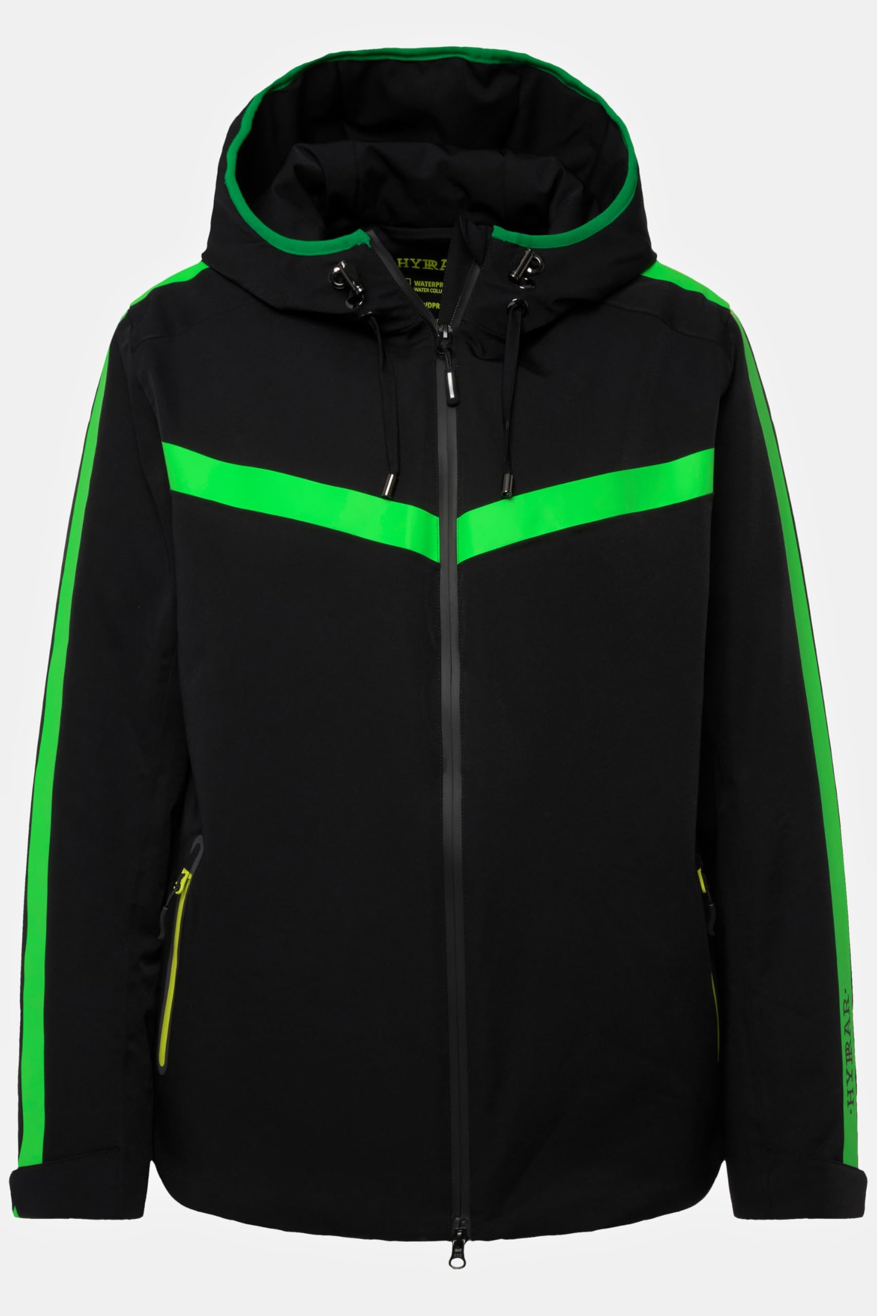 Ulla Popken Damen große Größen Übergrößen Plus Size Performancejacke, Stretch, wasserdicht, 2-Wege-Zipper, Klettriegel 824303