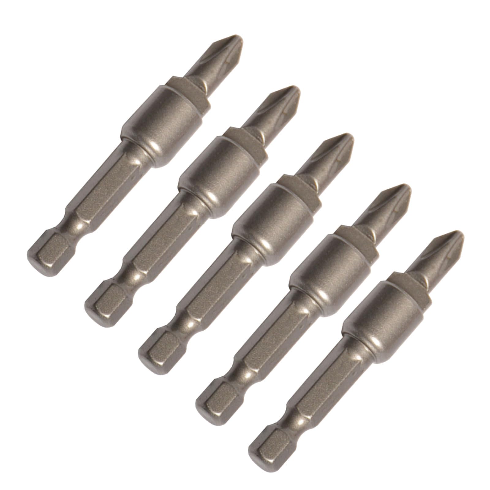 Pffiocix Multicolor 5 Piece Crossing Tip Driver Bit Set, Steel Construction With Fast Release Connectors To Secure Driver Bit Set