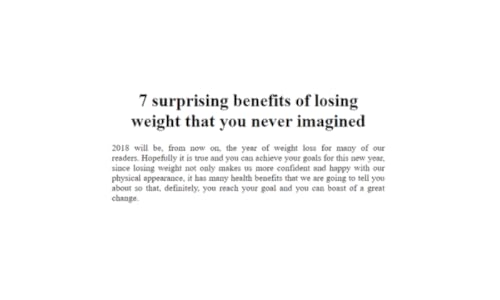 7 surprising benefits of losing weight that you never imagined