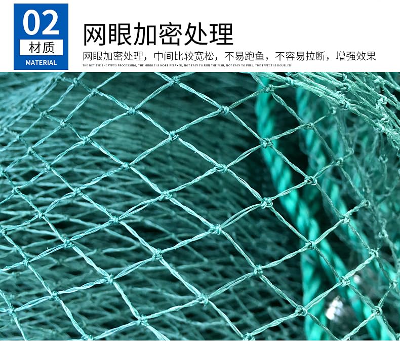 Red Gillnet de 5 m a 50 m, malla de 2 dedos, monofilamento, red de pesca, herramientas de nailon