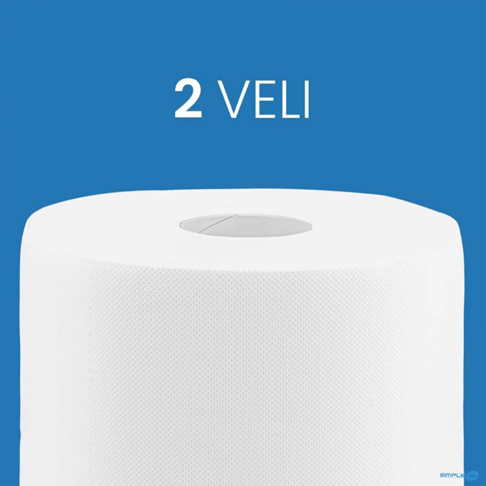 SIMPLETEK - Rotolo Carta Milleusi - Goffrata 2 Veli Pura Cellulosa | Alta Assorbenza - Ecolabel | Confezione 20 Rotoli