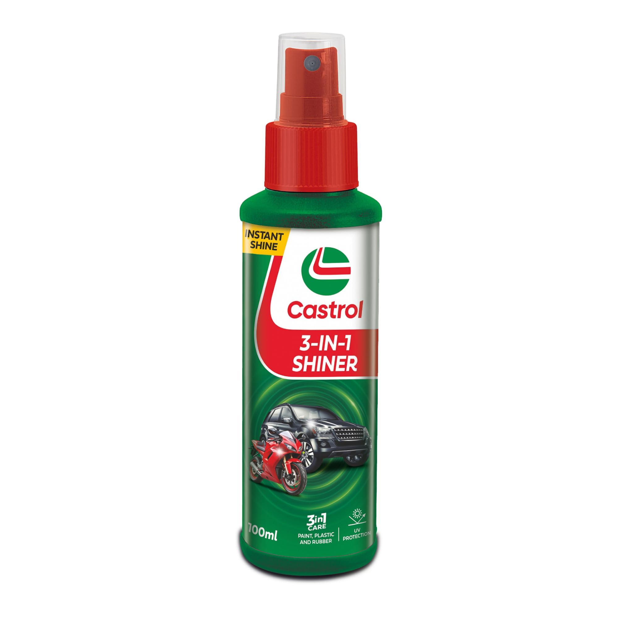 Castrol 3-IN-1 SHINER for Bikes and Cars (100ML) | Provides long-lasting gloss finish | Protects surfaces from UV rays | Excellent shine | Streak-free finish