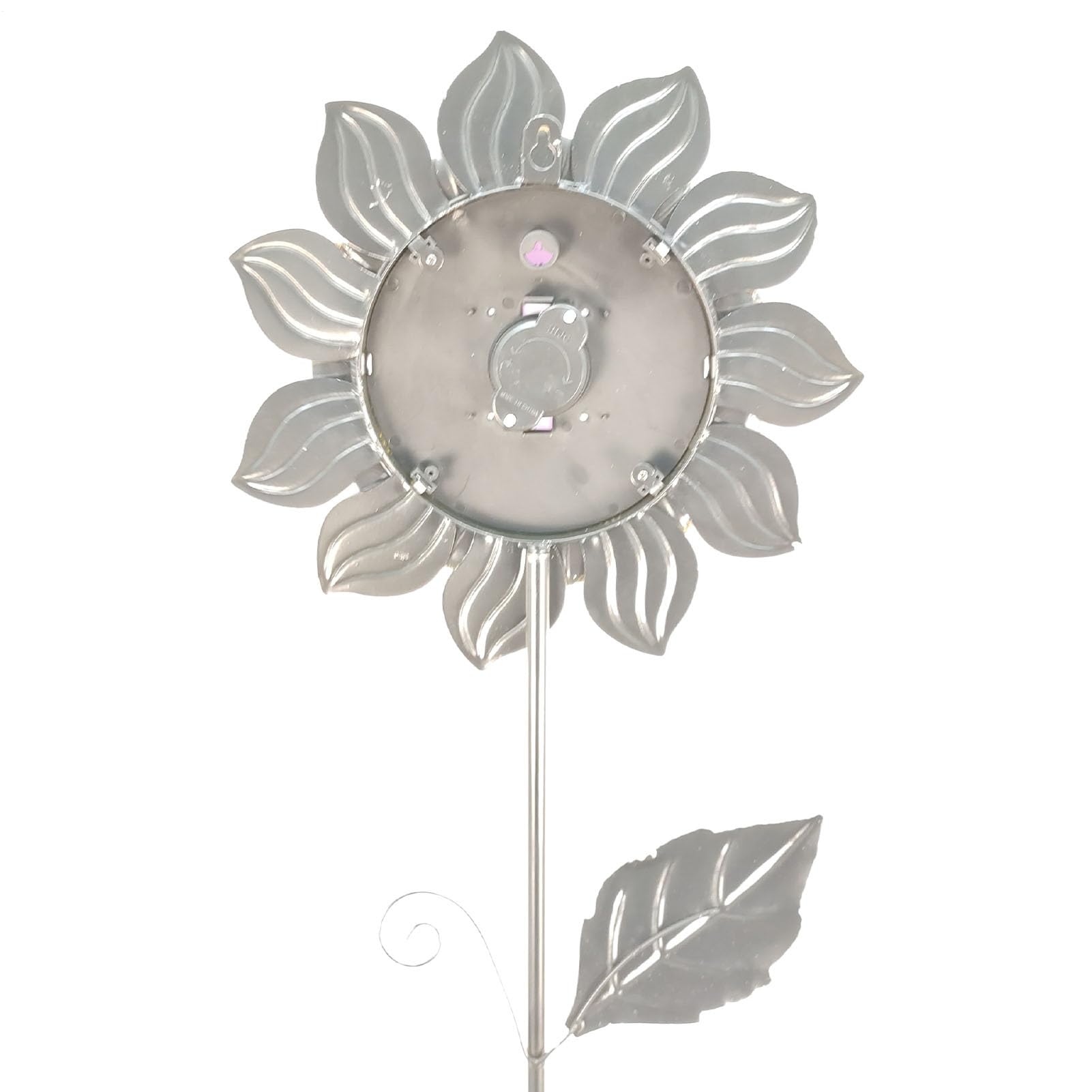 Termometro su paletto in metallo – Termometro da esterno, decorativo | da giardino solare da 40,2 pollici | Termometri A paletti da giardino, fiori decorativi in metallo per Pe