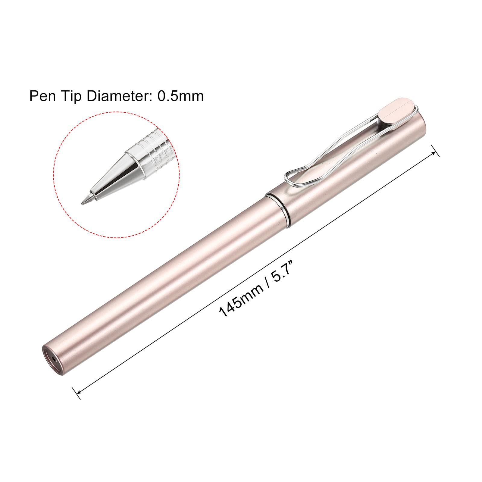 PATIKIL Black Ink Gel Pens, 12 Pack Roller Ball Pens 0.5mm Fine Point Smooth Writing Office Supplies with Silver Cap, Rose Gold - Image 2