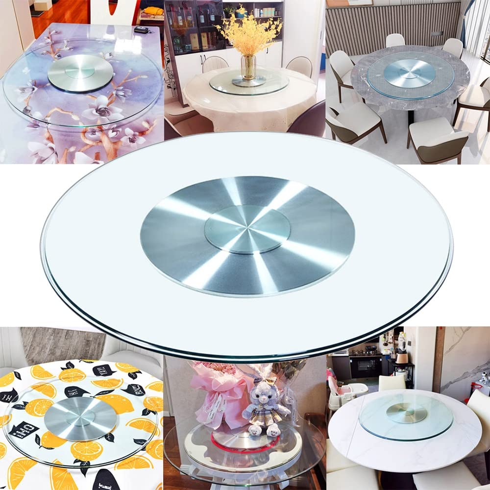 Piatto girevole grande in vetro per tavoli da pranzo, 81,3 cm