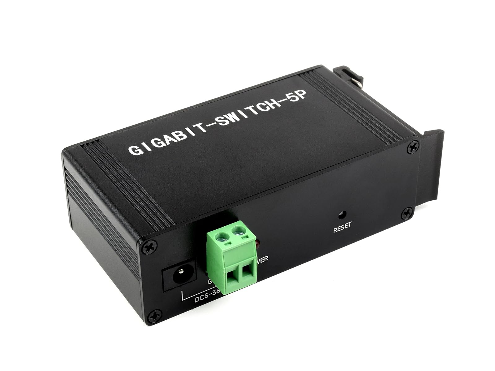 Waveshare Industrial Grade 5P Gigabit Ethernet Switch, IEEE 802.3X-Compliant Full-Duplex 10/100/1000M Anschluss, DIN Rail Mount
