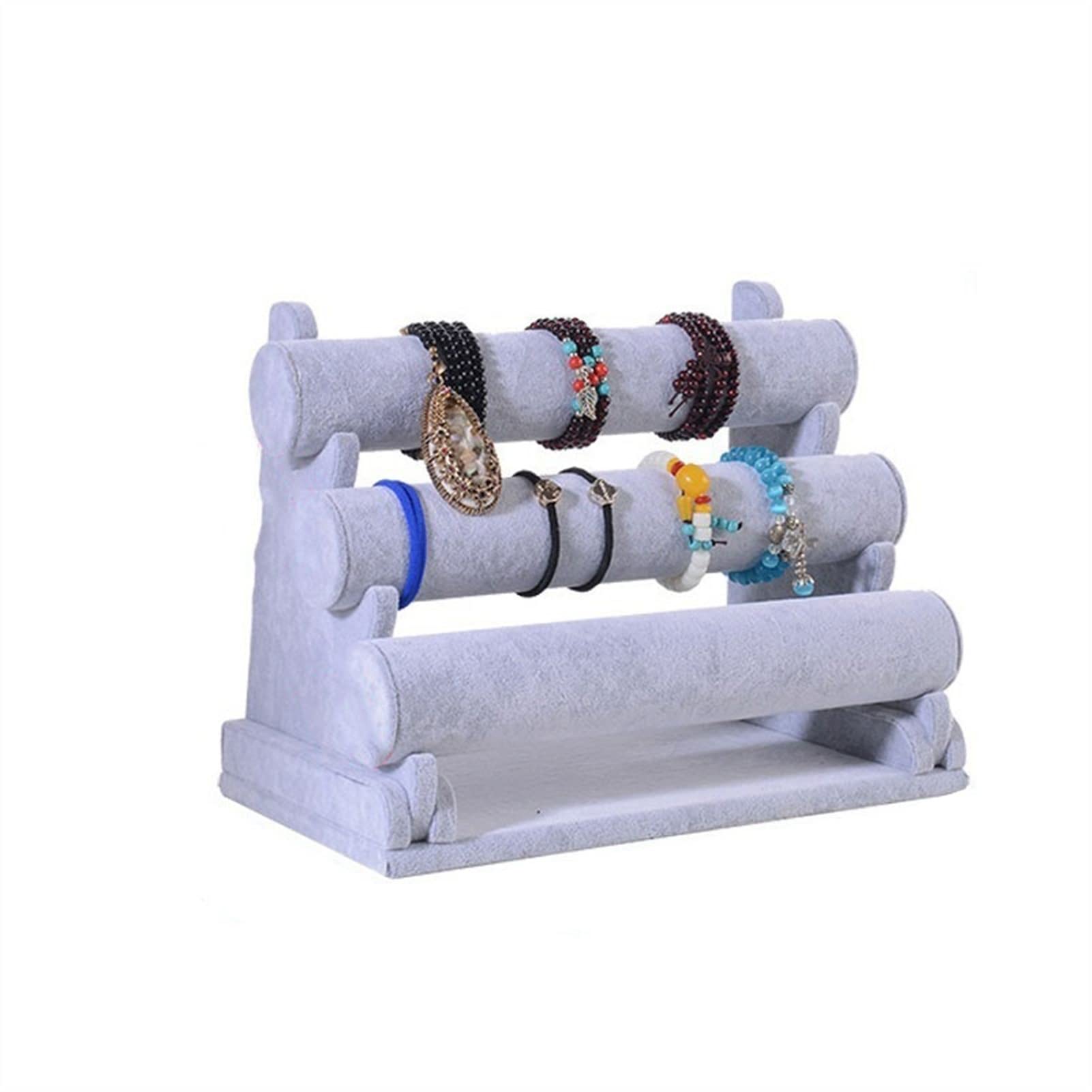 Colgador joyas Joyería Holde Soporte de pulsera desmontable Tres Joyas de Joyería Soporte Soporte Muñequera con estilo Organizador Joyería Pantalla Props Espositore collane ( Color : Gray )