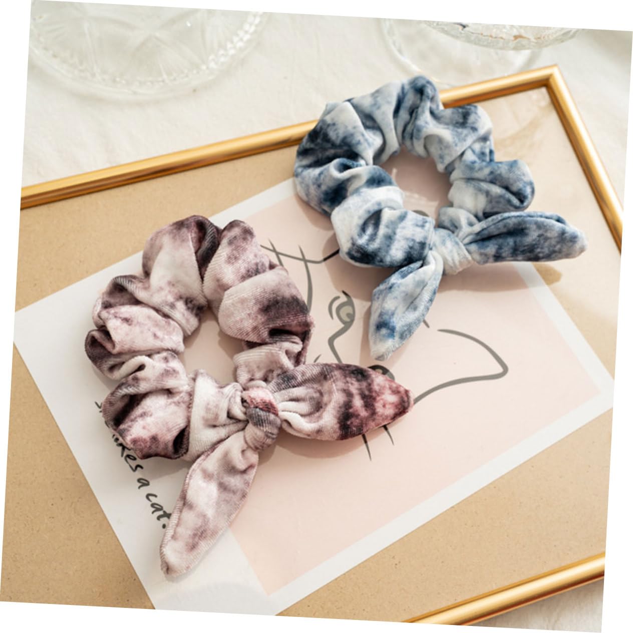 FRCOLOR Stück Haargummis Mit Hasenohren Haarschmuck Haarringe Mehrzweck Haargummis Gemusterte Satin Haarseile Pferdeschwanzhalter Stoff