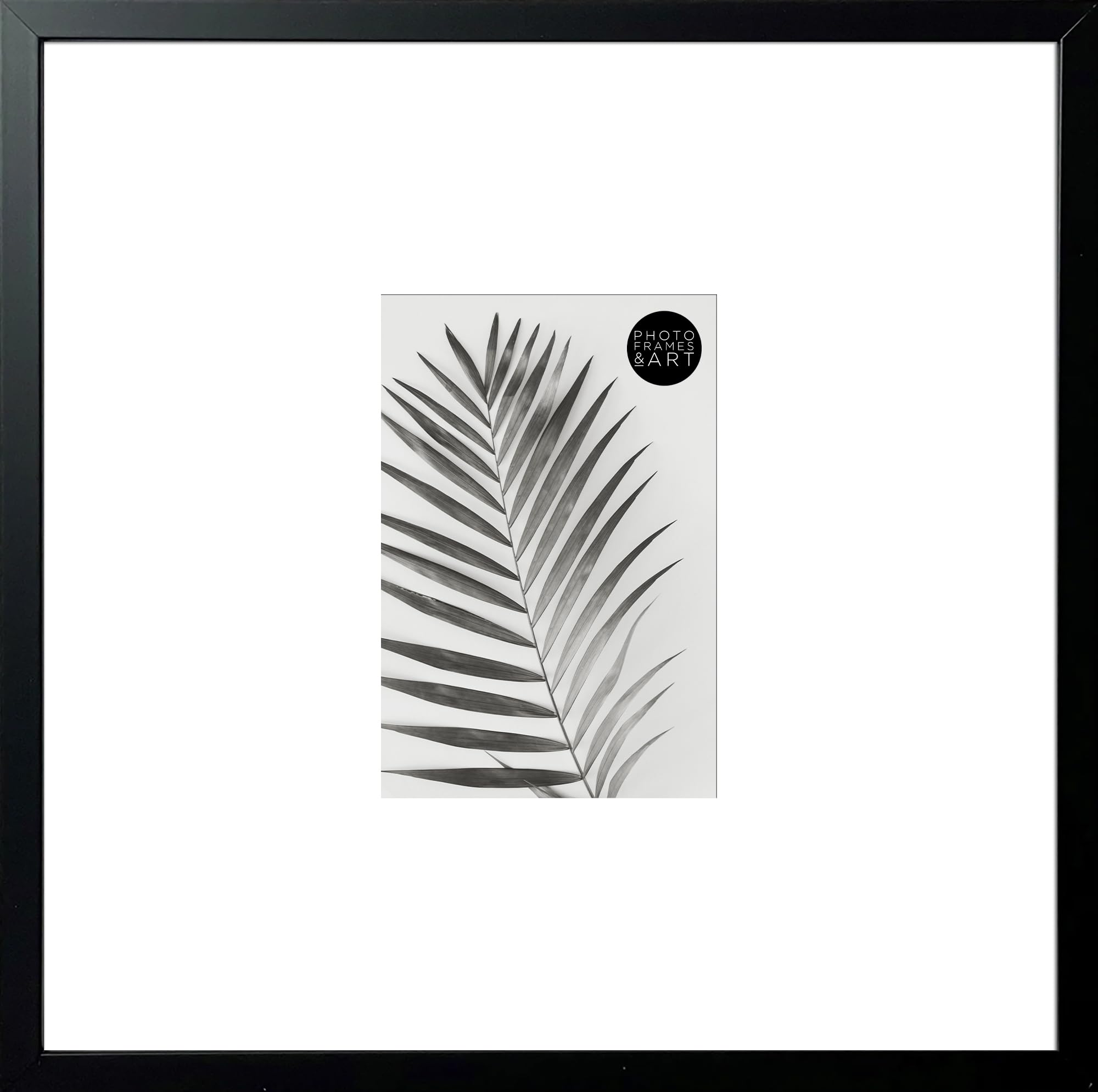 Premium Wood Photo Picture Frame Thin Tradition Natural Wood Black White (12x12 For 6x4, Black)