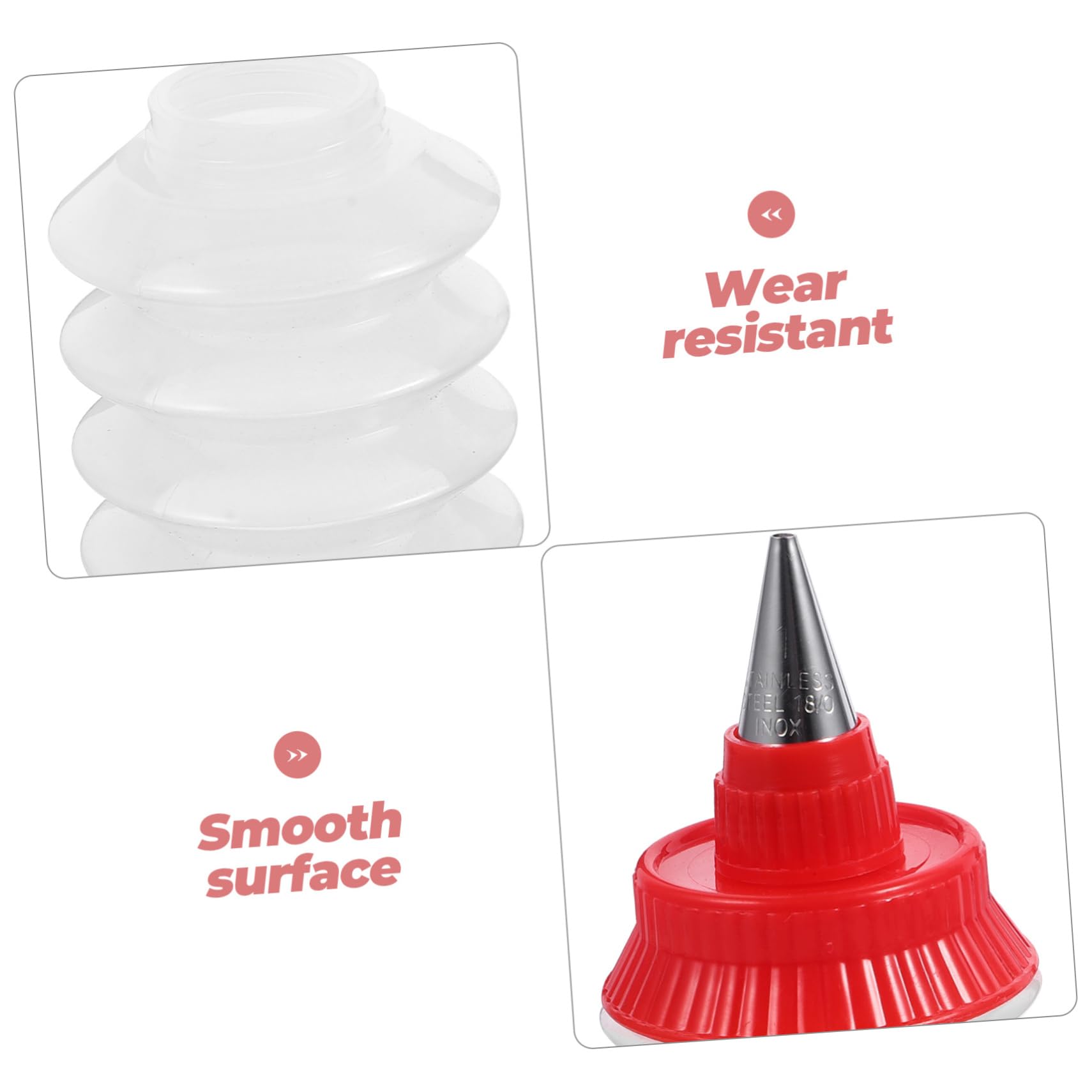 IMIKEYA 2pièces Bouteilles De Glaçage Réutilisables Plastique pour Décoration De Gâteaux Accessoires De Pâtisserie pour Biscuits Et Cupcakes
