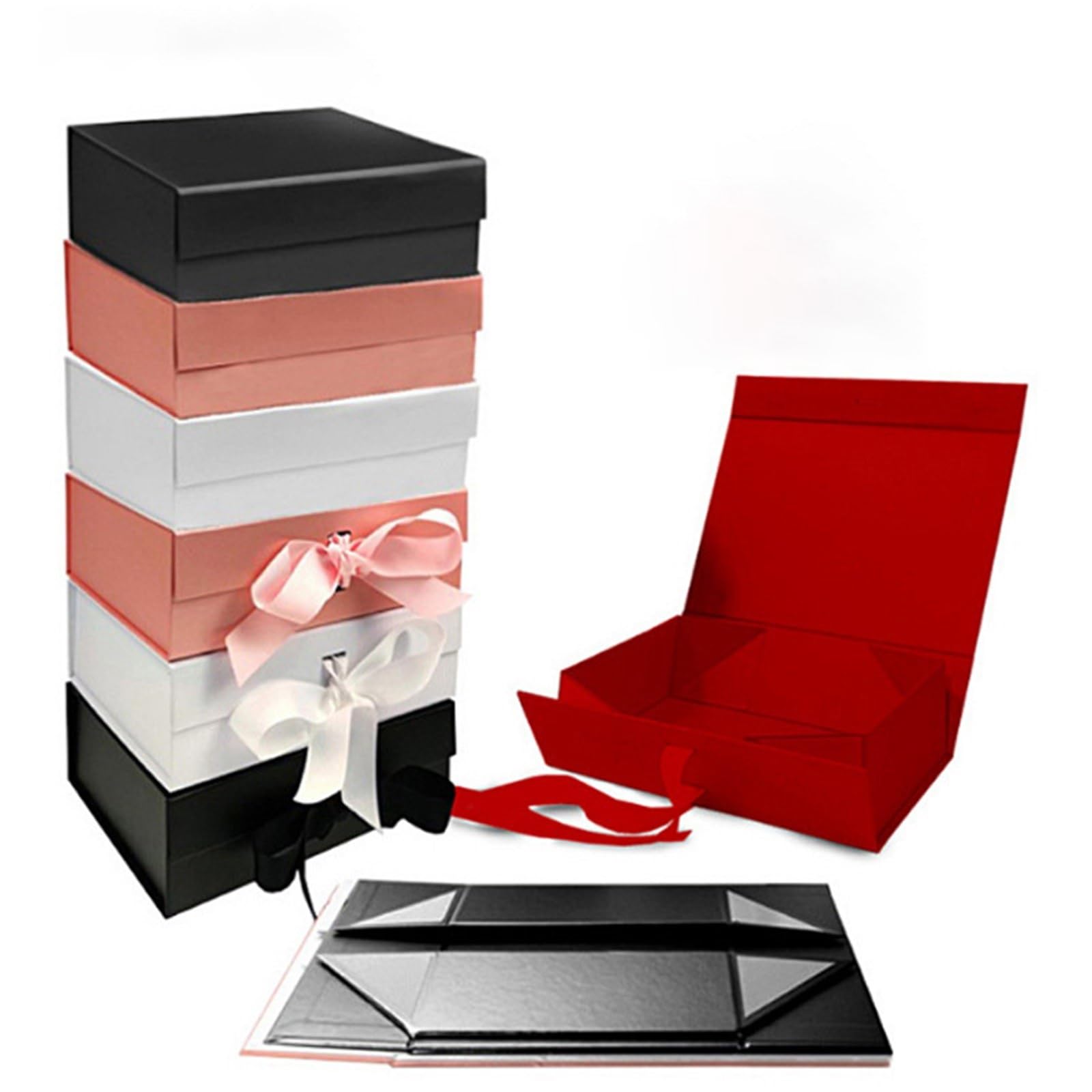 Coffrets cadeaux pliables en papier rigide, 4 pièces/lot pour Mariage, Anniversaire