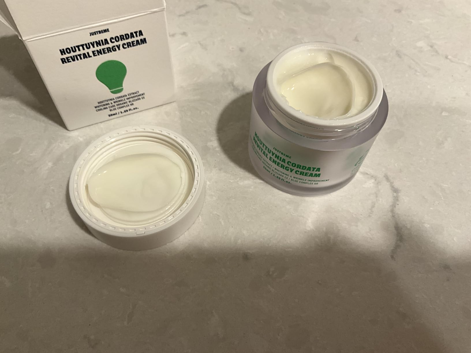 JUSTBEME Houttuynia Cordata Revital Energy Cream/Hydrating Face Moisturizer for Dry, Sensitive Skin, Korean Skincare for Men and Women (50ml / 1.09 fl oz)