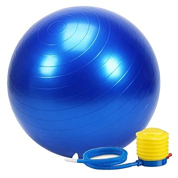 KWT Anti-Burst Exercise Gym Ball 75cm with Pump, Anti-Slip Balance Stability Ball, Heavy Duty Fitness Yoga Ball, Extra Thick Swiss Birthing Ball, Excersice Equipment for Home, Exercise Ball (75 CM)