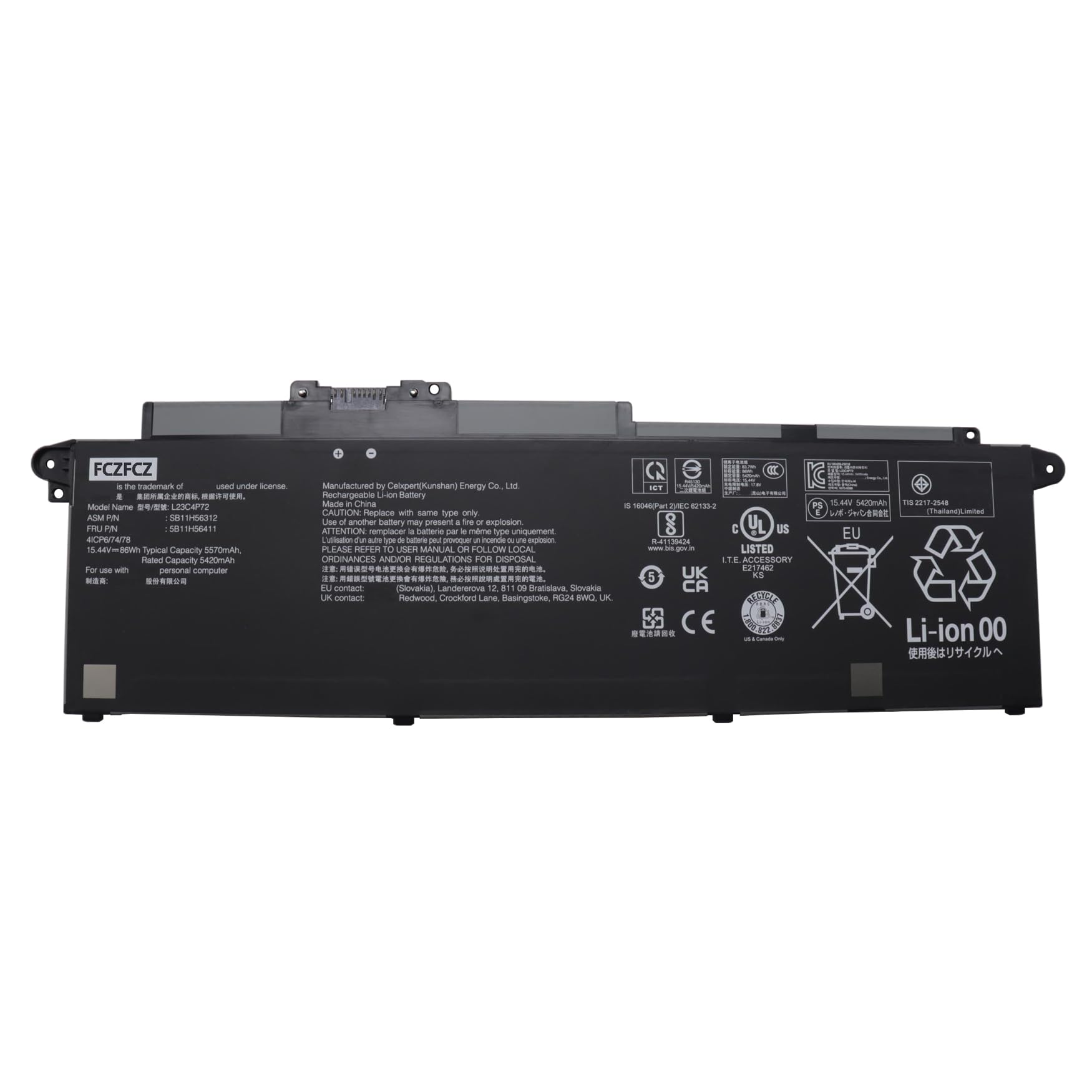 Amazon.com: FCZFCZ L23C4P72 Battery 86Wh 5570mAh Replacement for