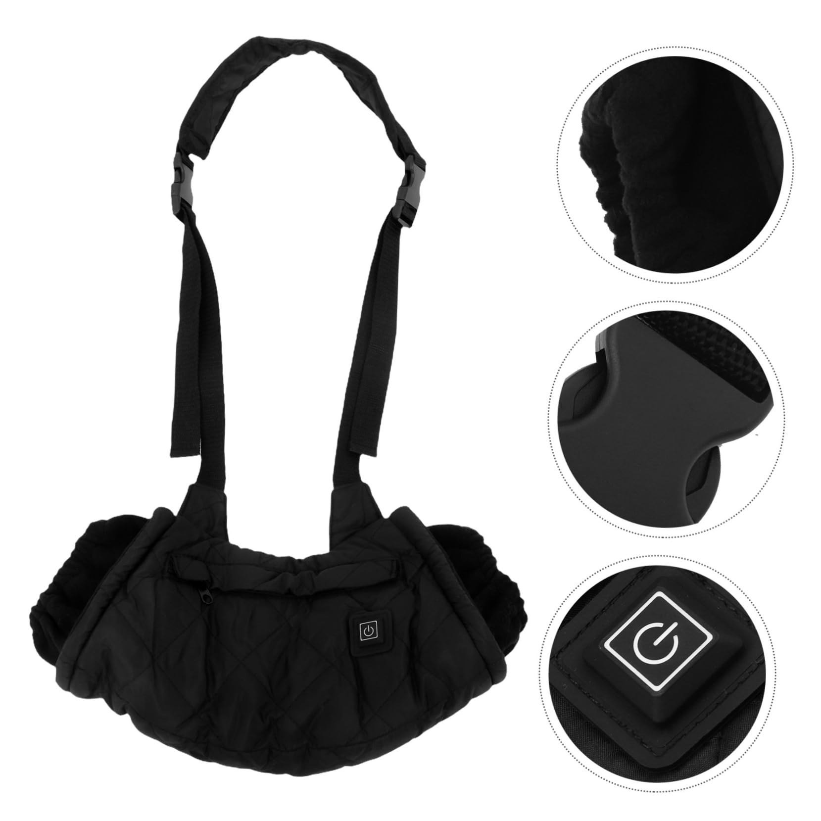BESTonZON Scaldamani Elettrico Ricaricabile, Borsa Scalda Mani in Cotone Trapuntato e Poliestere, Cavo Usb, per Feste e Matrimoni