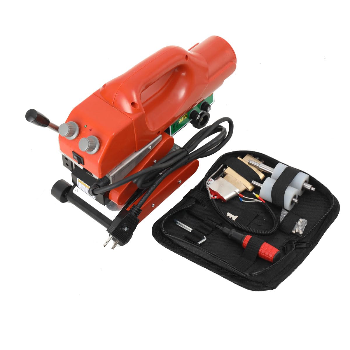 GeoMembrane Overlap Wedge Welder Plastic Layer Overlap Sealing Welding Machine 800W Plastic Membrane Hot Wedge Welder Tunnel Crawl Welding Machine Plastic Layer Sealing Tool for PE, PVC, HDPE, EVA, PP