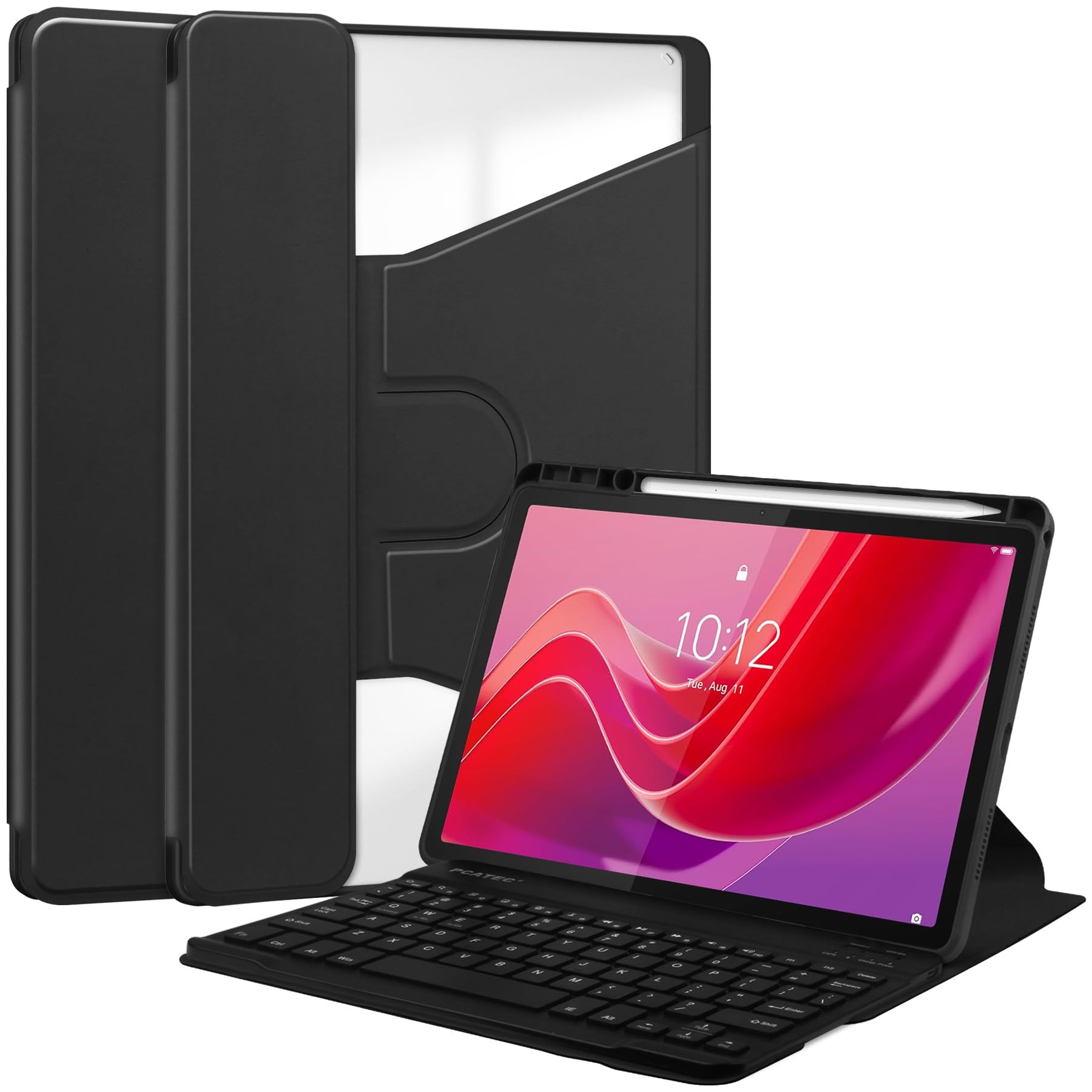 Pełne etui ochronne do Lenovo Tab M11 27.9 cm TB-330FU/TB-331FC etui z odłączaną klawiaturą bezprzewodową S Pen Holde, możliwość oglądania pod wieloma kątami, miękka osłona TPU, automatyczne uśpienia