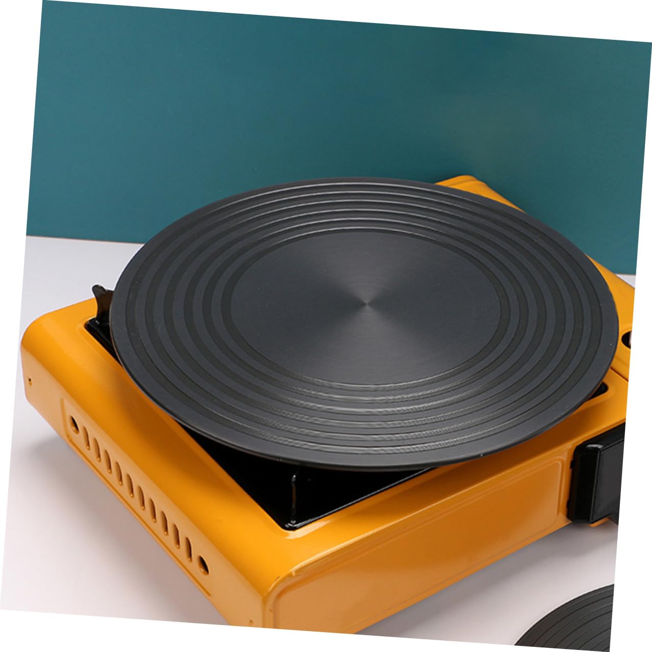 VICASKY Diffusore di Calore per Fornello Gas 28cm in Alluminio Nero Piastra Rotonda Antiscottatura e Sbrinamento per Cucina Domestica