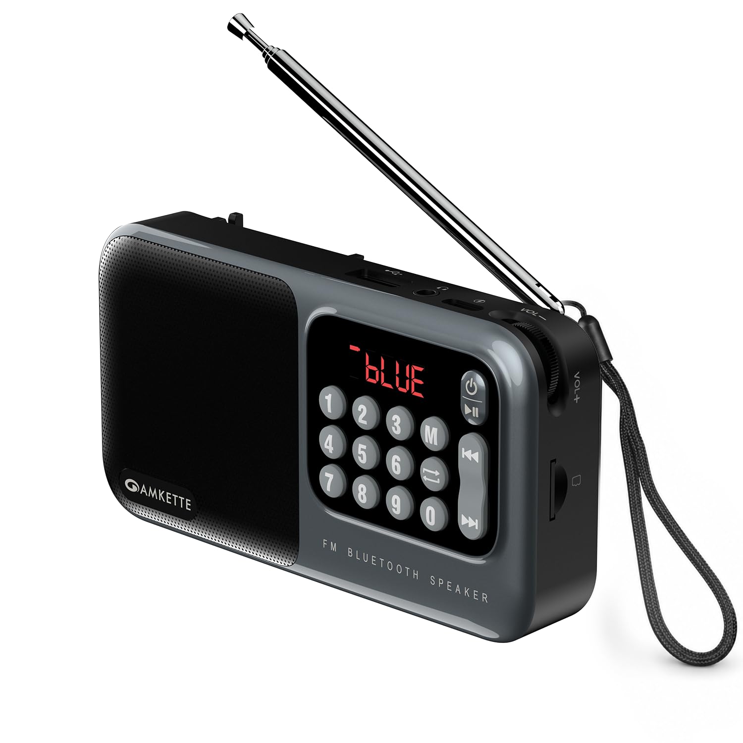 Amkette Pocket Mate Digital FM Radio with Bluetooth Speaker - Type C Charging, Antenna, Multiple Playback 8 Hours Playtime, and Number Pad (Headphone Jack, SD Card, USB Input) (Grey)-image-43