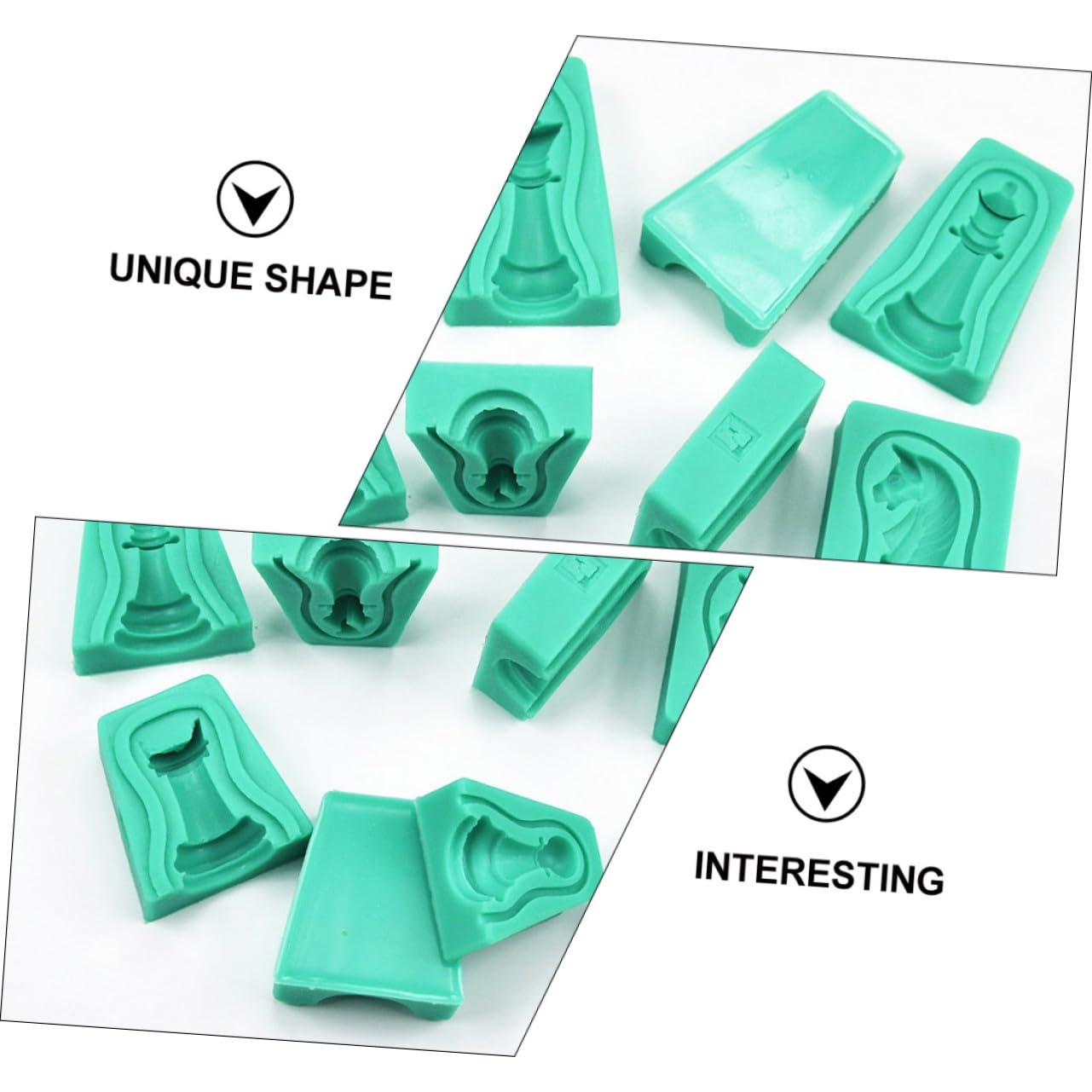 12 piezas Molde de Silicona para Pasteles con Forma de Ajedrez de Molde Creativo para Fondant Chocolate y Repostería DIY Decoración para Cumpleaños y Postres
