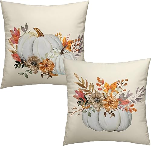 Juego de 2 fundas de almohada de otoño de 20 x 20 pulgadas, fundas de almohada decorativas de otoño de Acción de Gracias para sofá disponible en Yaxa Costa Rica