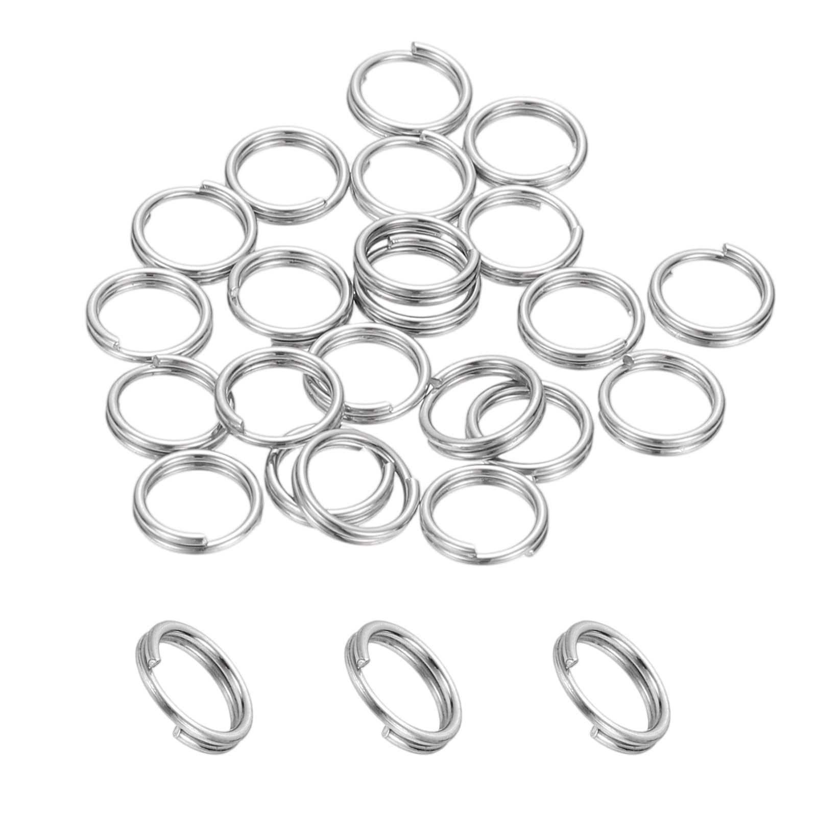 PATIKIL 20 Stück Schlüsselringe Set, 0.6 x 6 mm runder Sprengring, schlüsselringe klein mit doppelten Schlaufen, SchlüSselanhänger Ringe für Schlüssel Zubehör, DIY, Bastelarbeiten