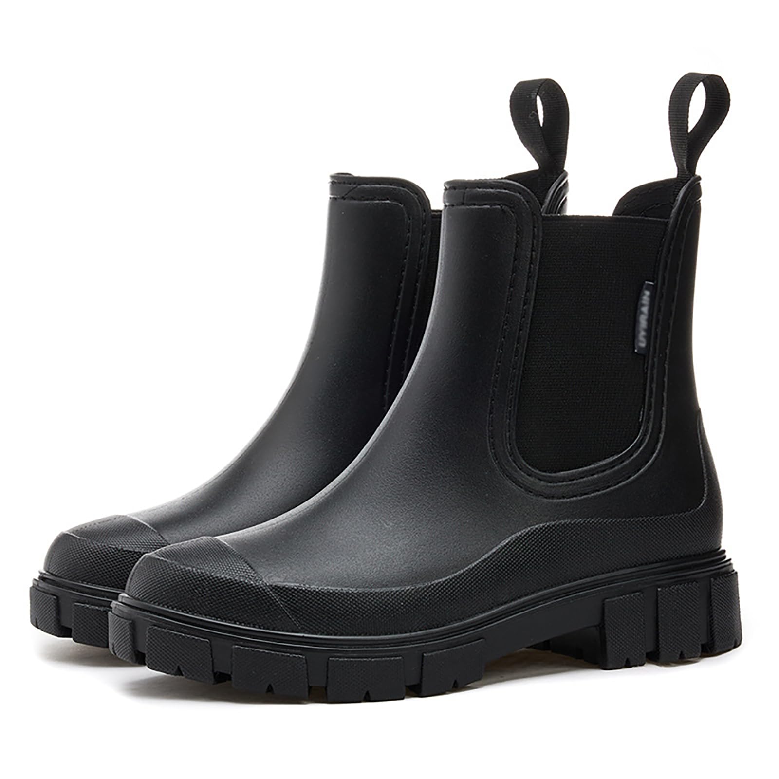 Womens Waterproof Lug Sole Chelsea Ankle Boots fashion slip-on Platform Chunky Heel Combat booties Casual Comfortable non-slip outdoor