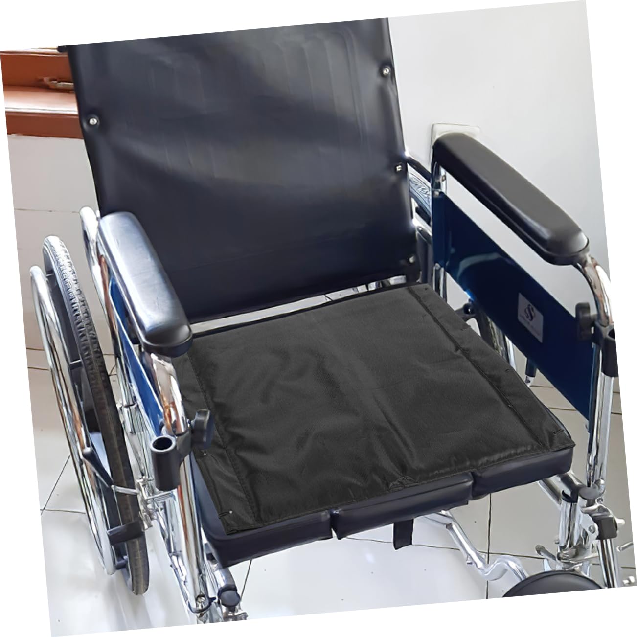 Gatuida Recambios Silla Ruedas Cojín para Sillas de Ruedas Transpirable y Antideslizante de Tela Oxford Negro, Pack de 2 Piezas para Reemplazo Cómodo y Duradero