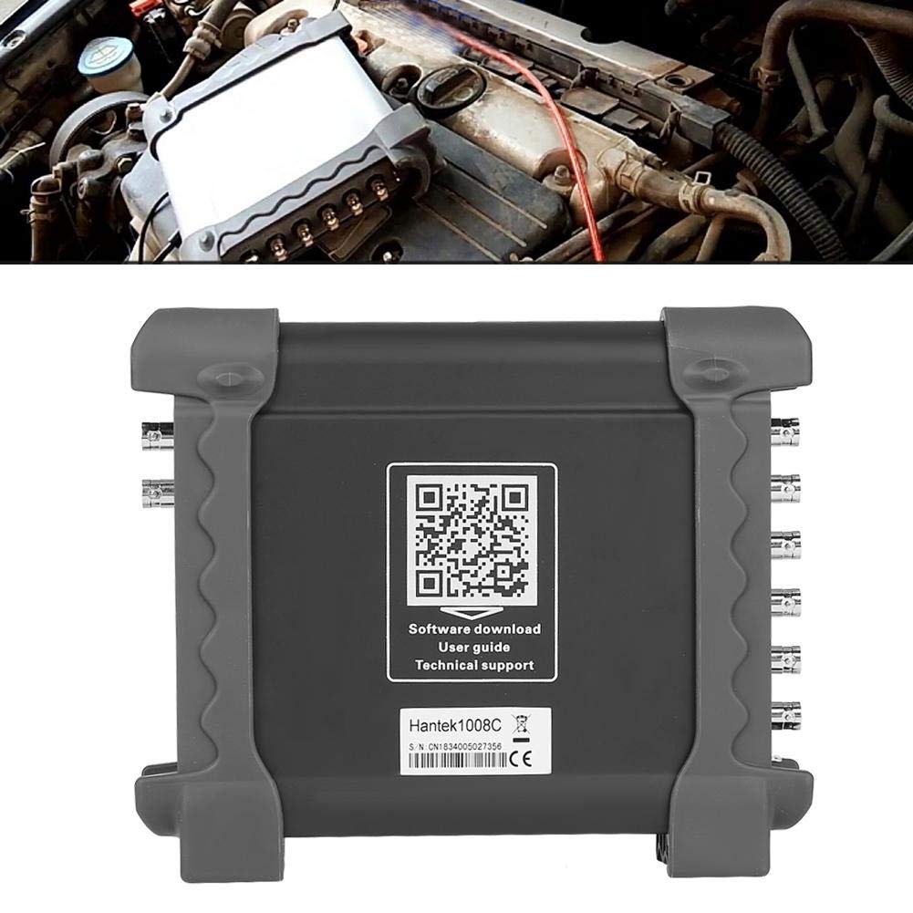 Walfront USB Oszilloskop 1008C Virtuelle 8 Kanal Oszilloskop Kfz Diagnosefunktion USB 2.0 Schnittstelle Digitales Oszilloskop DAQ Signalgenerator mit Tragbarer Aufbewahrungstasche
